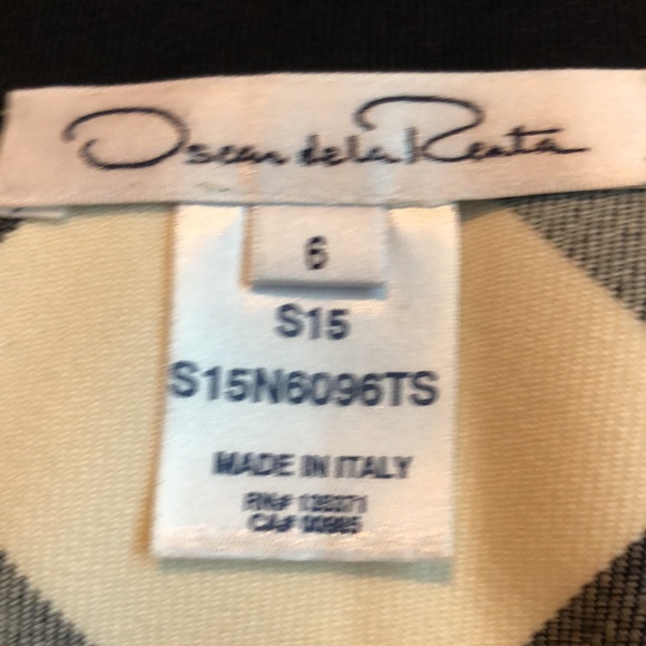 Oscar de la Renta navy/white ginham skirt - Picture 4 of 8